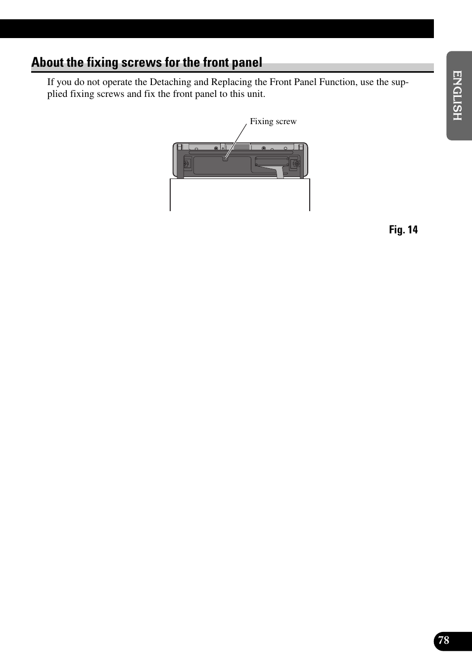 About the fixing screws for the front panel | Pioneer DEX-P9 User Manual | Page 79 / 88