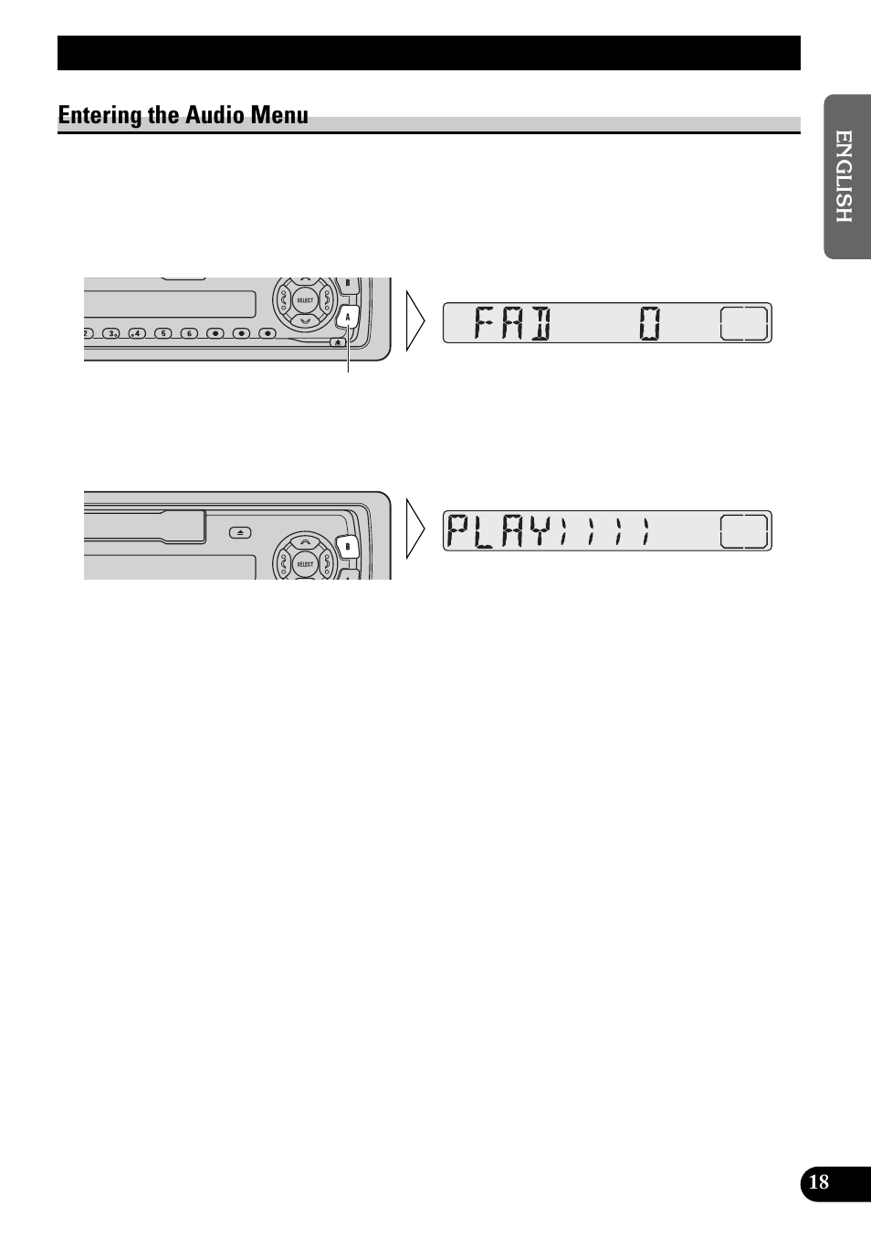 Audio adjustment, Entering the audio menu | Pioneer KEH-3900R User Manual | Page 19 / 80