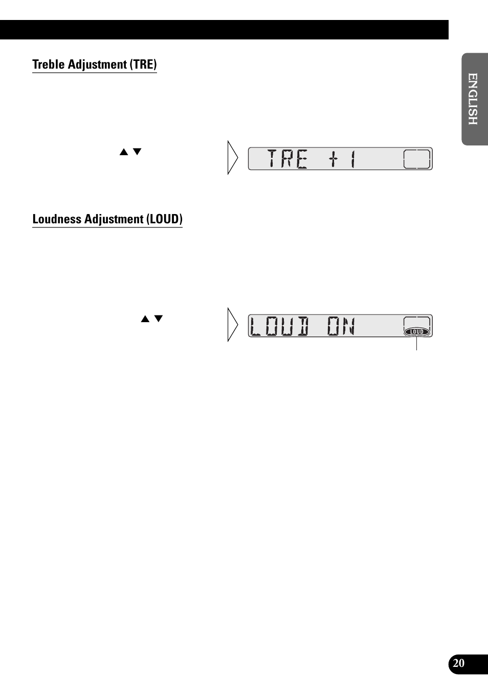 Treble adjustment (tre), Loudness adjustment (loud) | Pioneer KEH-3900R User Manual | Page 21 / 80