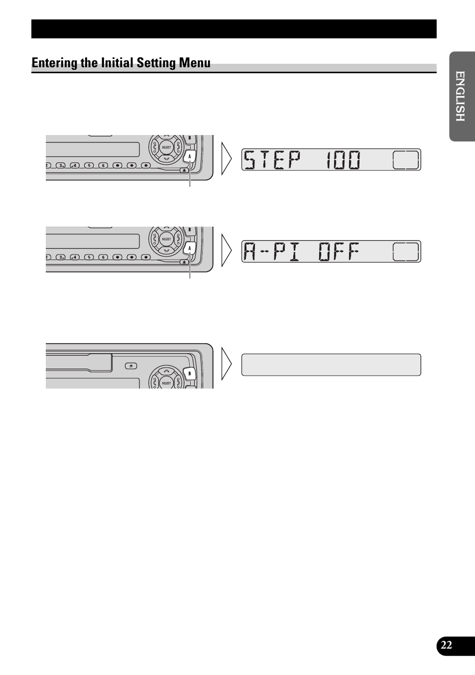 Initial setting, Entering the initial setting menu | Pioneer KEH-3900R User Manual | Page 23 / 80