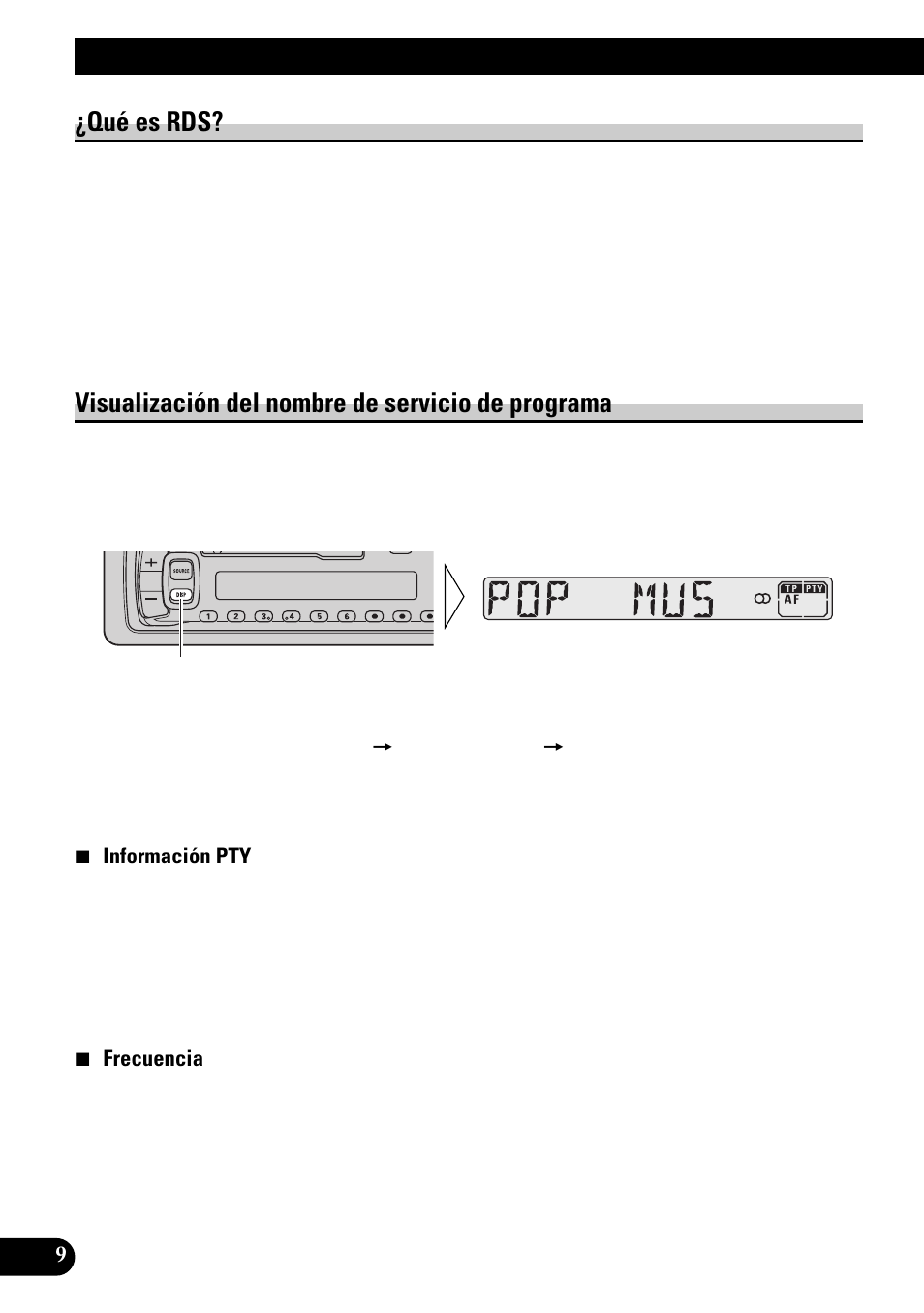 Uso de las funciones rds, Qué es rds, Visualización del nombre de servicio | De programa, Visualización del nombre de servicio de programa | Pioneer KEH-3900R User Manual | Page 36 / 80