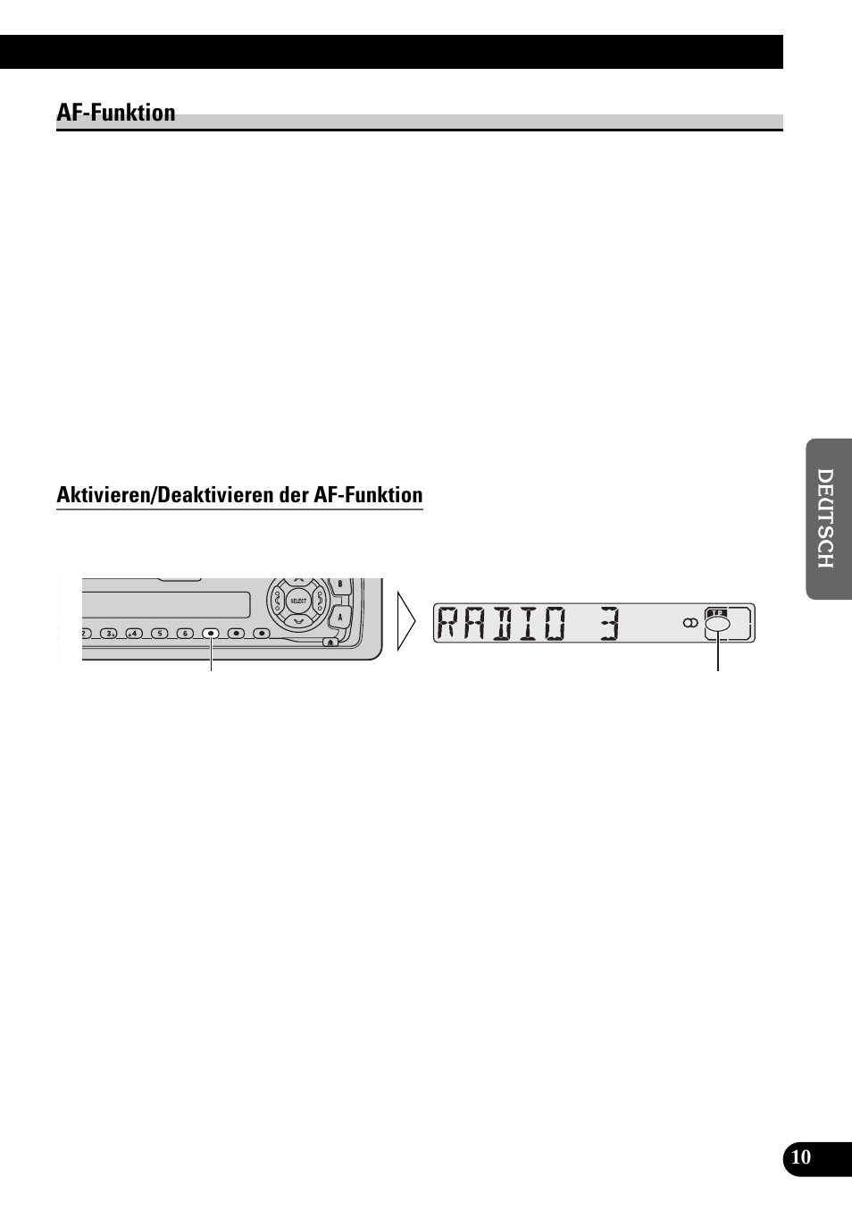 Af-funktion, Aktivieren/deaktivieren der af-funktion | Pioneer KEH-3900R User Manual | Page 63 / 80