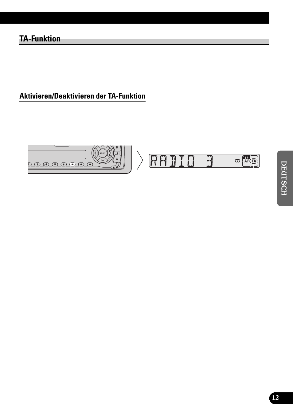 Ta-funktion, Aktivieren/deaktivieren der ta-funktion | Pioneer KEH-3900R User Manual | Page 65 / 80