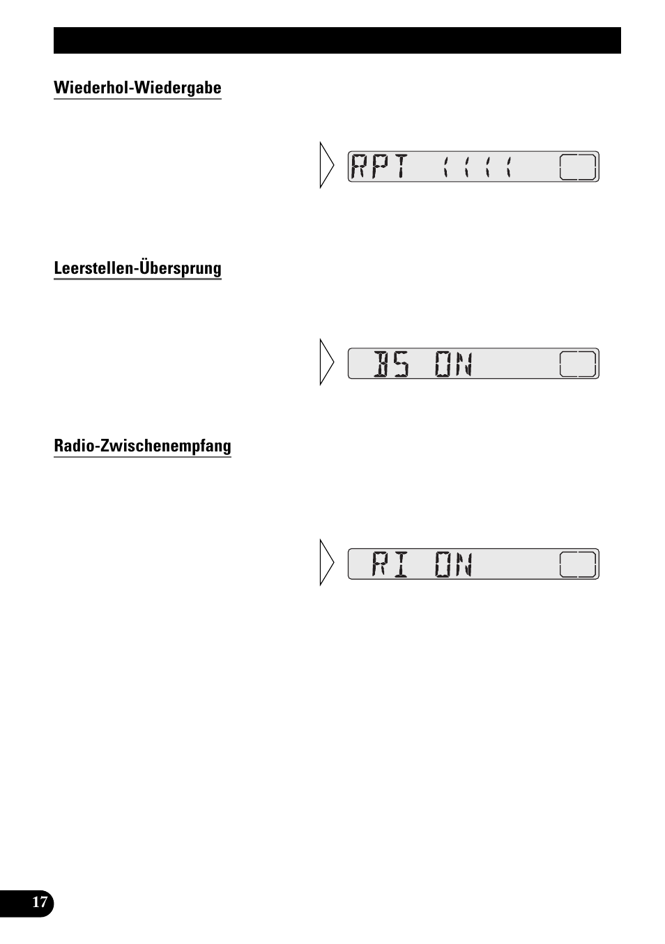 Gebrauch des cassettenspielers, Wiederhol-wiedergabe, Leerstellen-übersprung | Radio-zwischenempfang | Pioneer KEH-3900R User Manual | Page 70 / 80