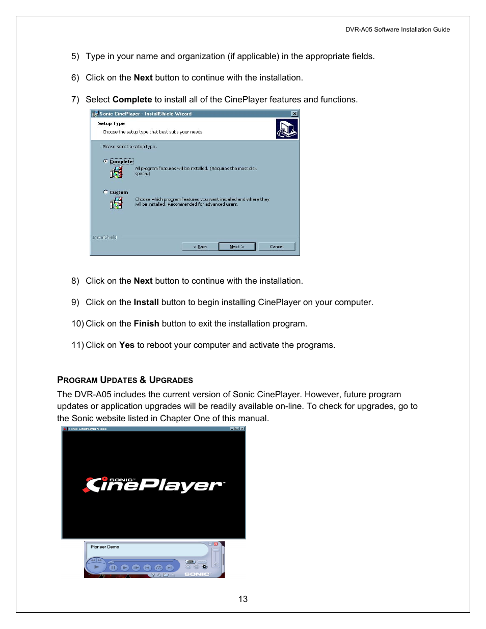 Program updates & upgrades | Pioneer A05 User Manual | Page 13 / 17