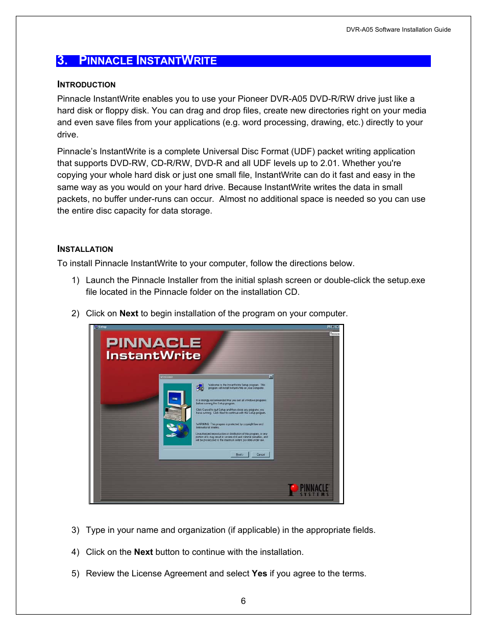 Introduction, Installation, Innacle | Nstant, Rite | Pioneer A05 User Manual | Page 6 / 17