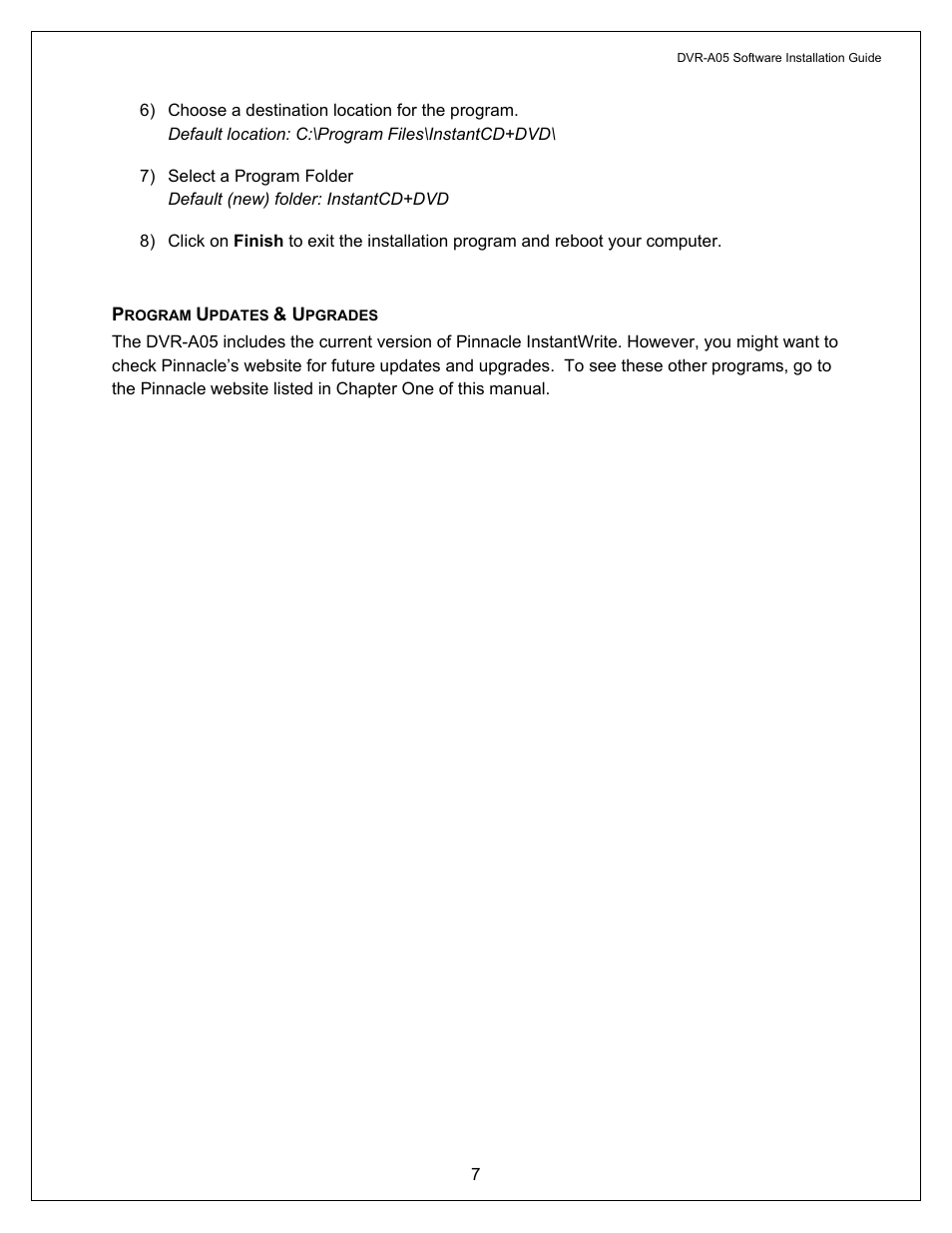 Program updates & upgrades | Pioneer A05 User Manual | Page 7 / 17