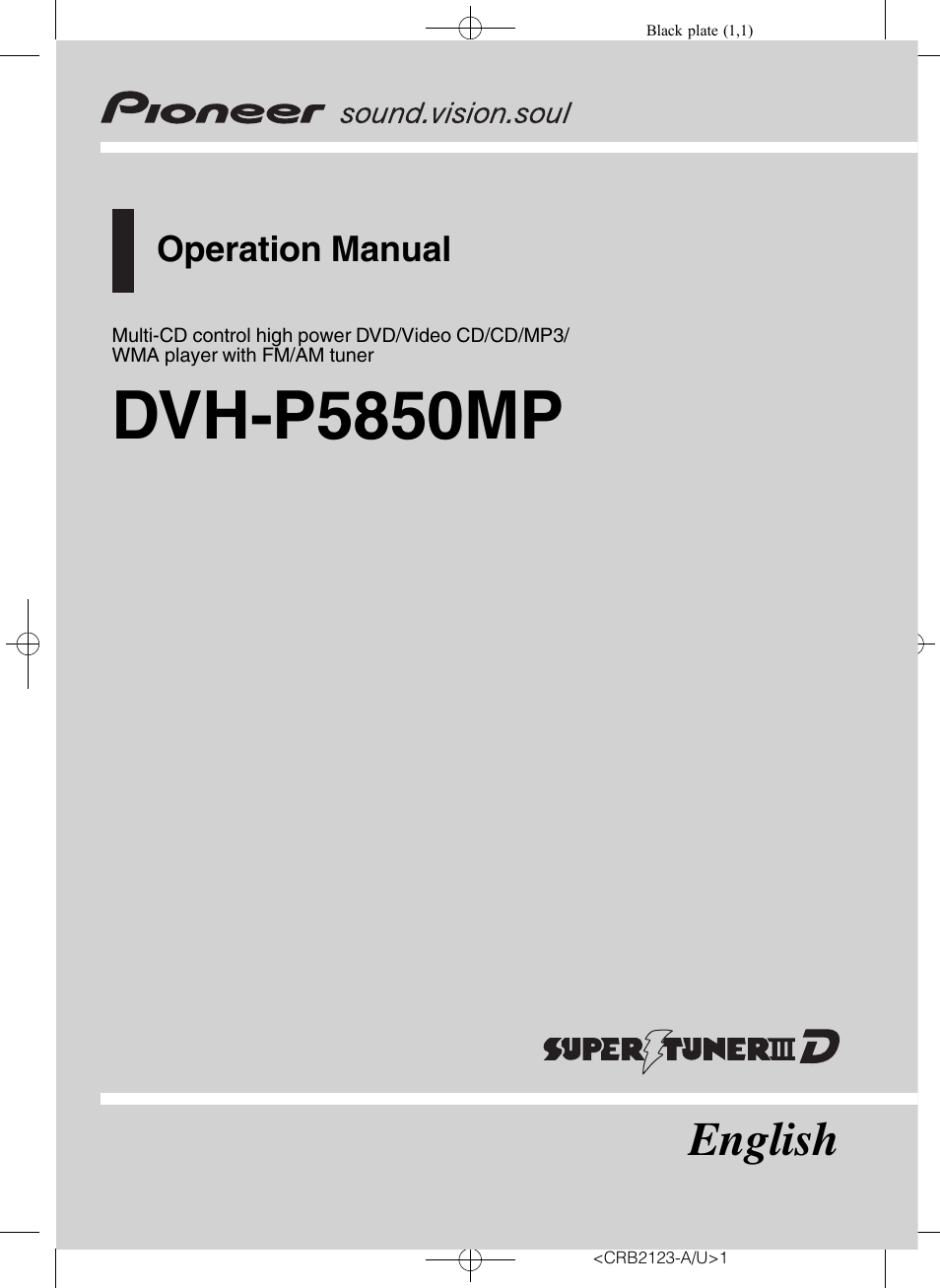 Pioneer Super Tuner III D DVH-P5850MP User Manual | 100 pages