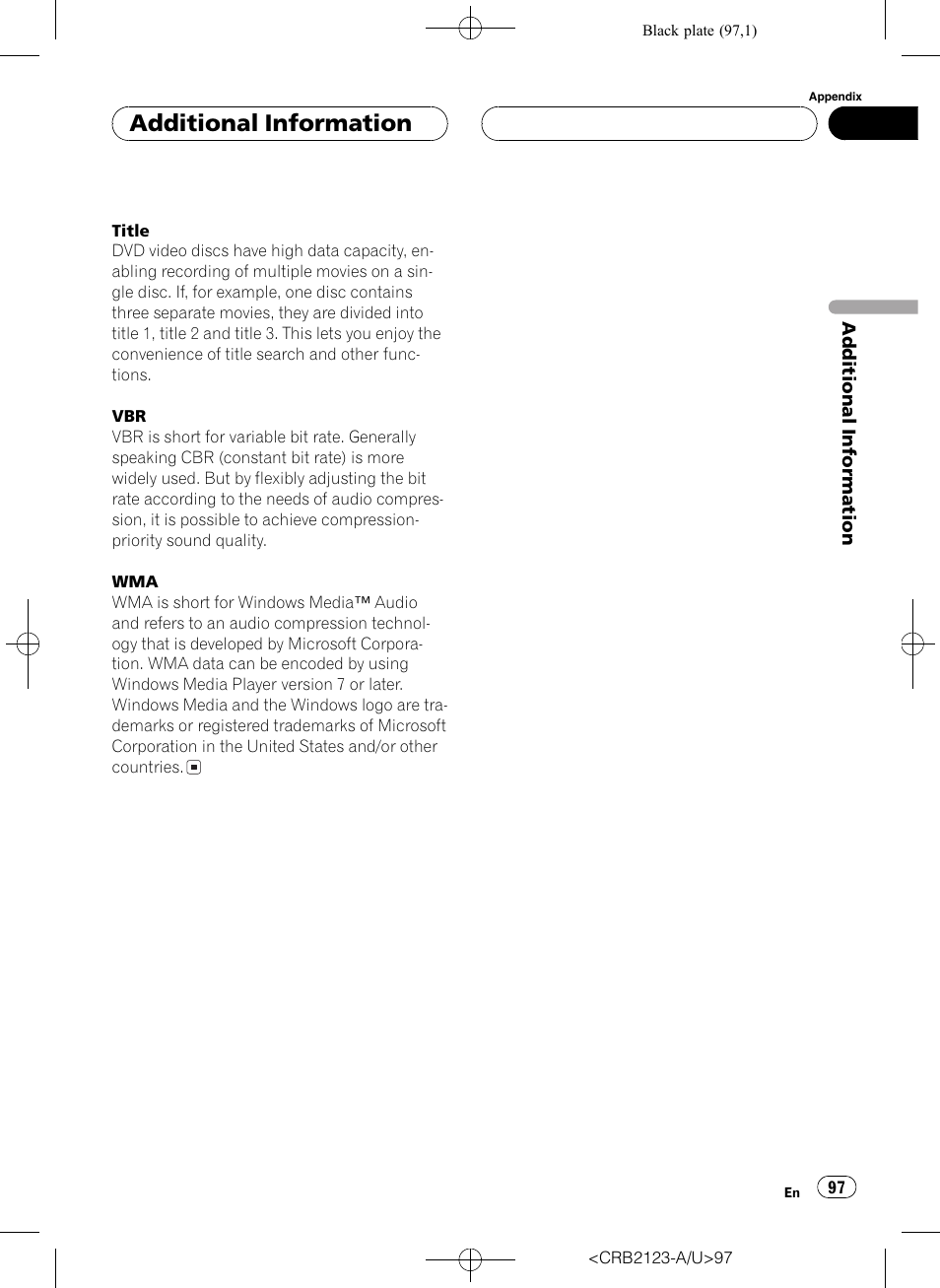 Additional information | Pioneer Super Tuner III D DVH-P5850MP User Manual | Page 97 / 100