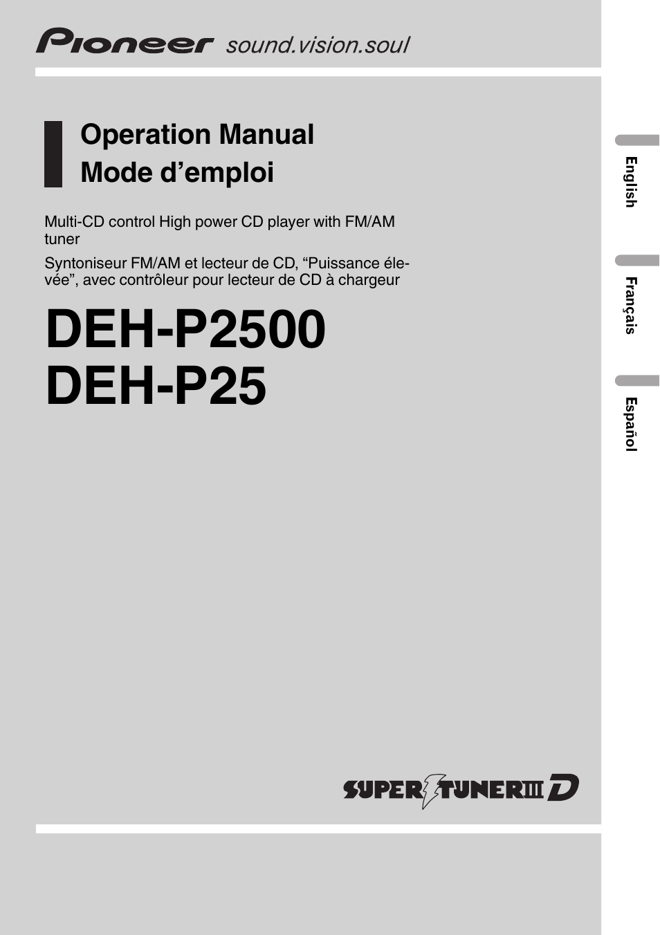 Pioneer DEH-P2500 User Manual | 104 pages