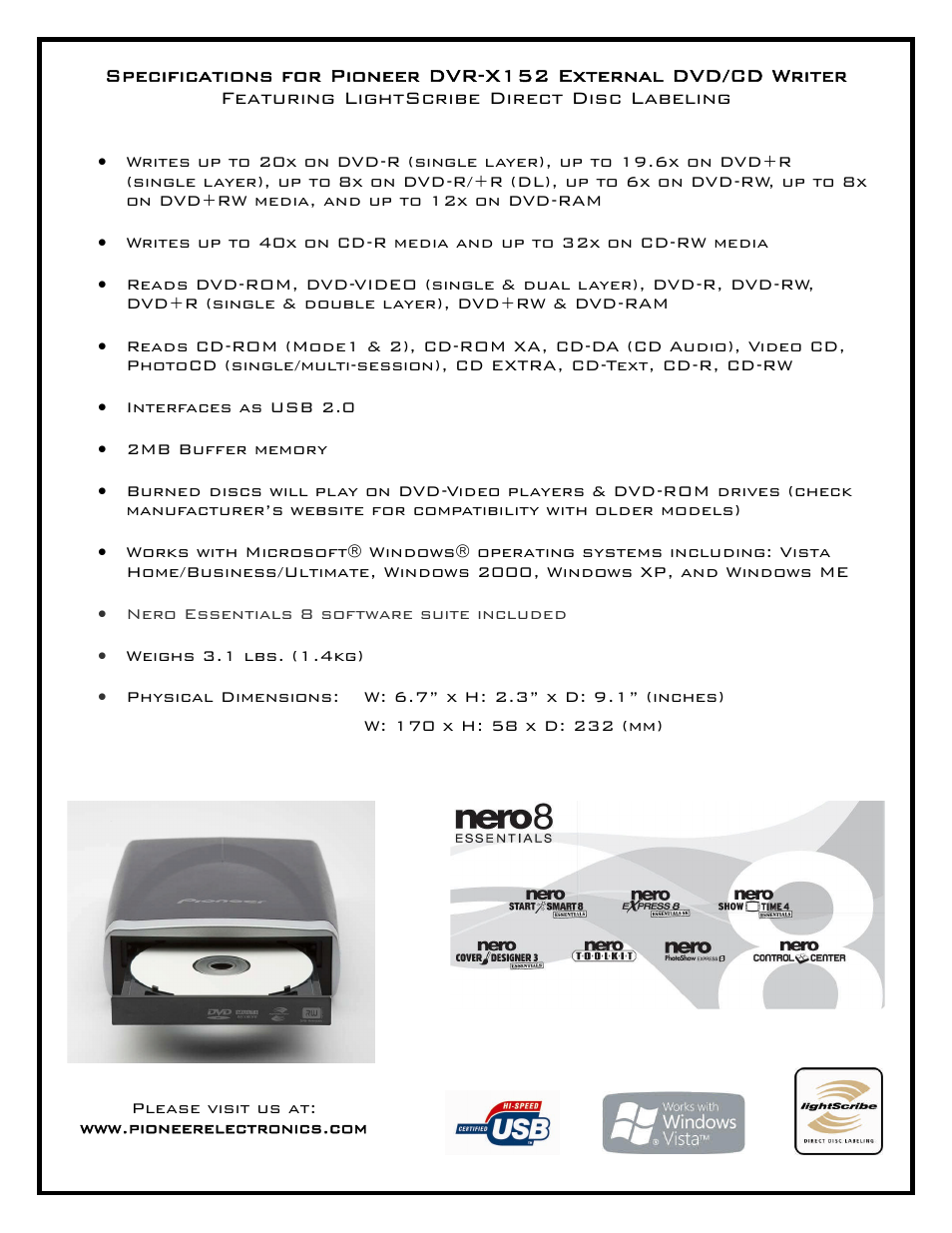 Pioneer DVR-X152 User Manual | Page 2 / 2