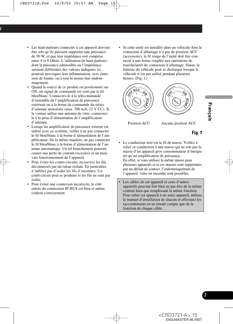 Fig. 1, English français español | Pioneer CD Receiver DEH-P550MP User Manual | Page 15 / 40
