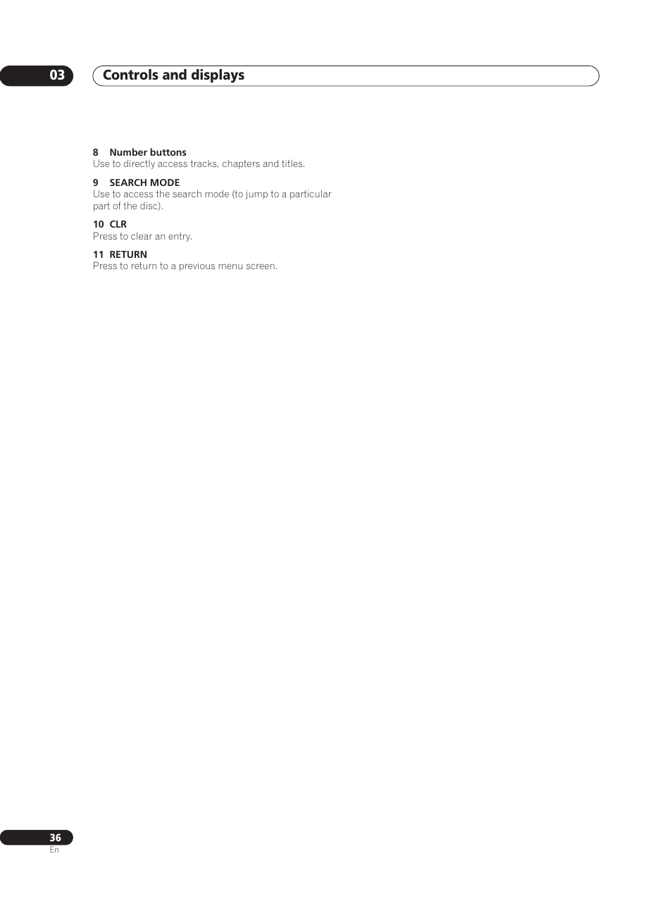 Controls and displays 03 | Pioneer VSX-AX10Ai-G User Manual | Page 36 / 110