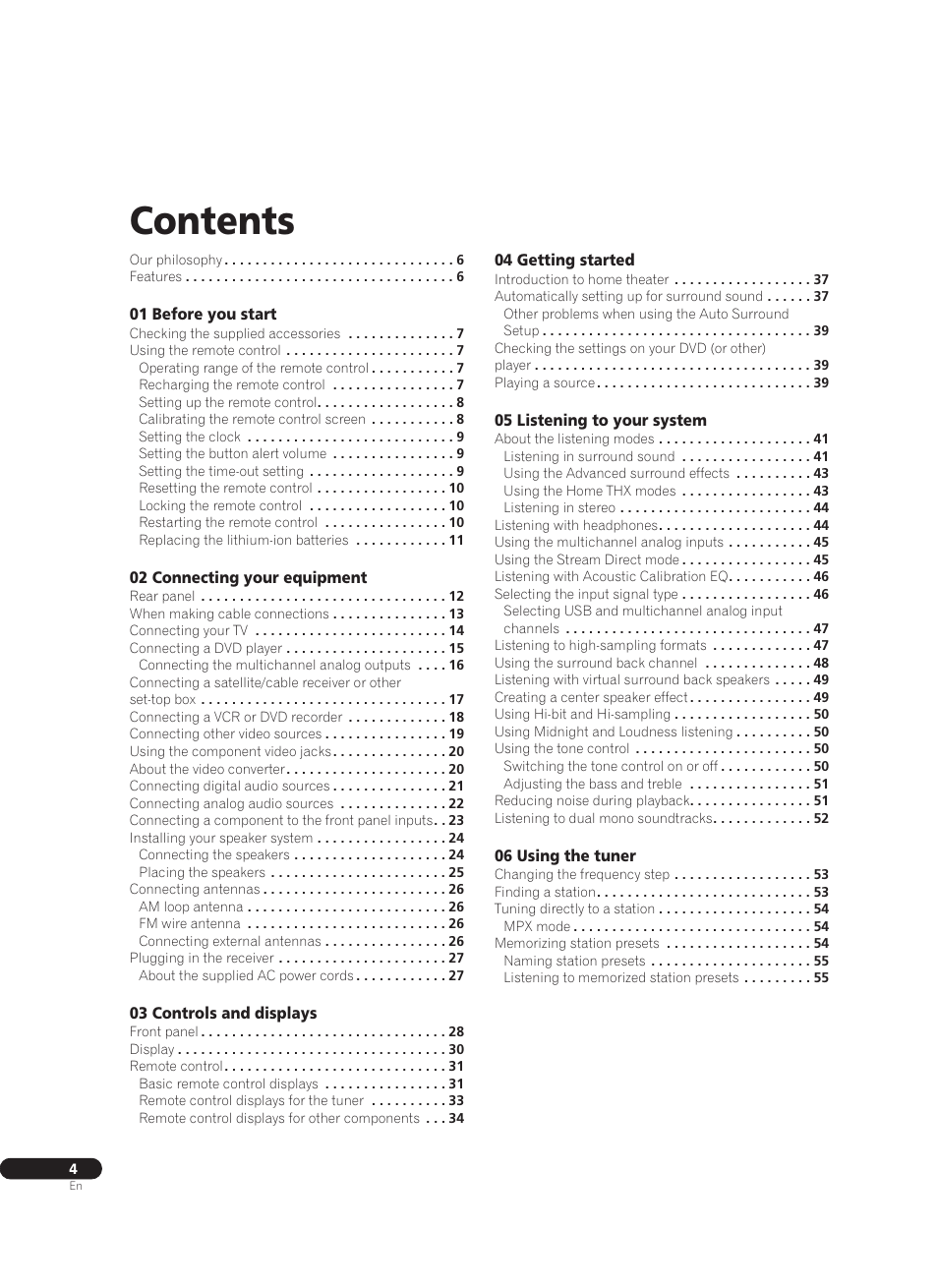 Pioneer VSX-AX10Ai-G User Manual | Page 4 / 110