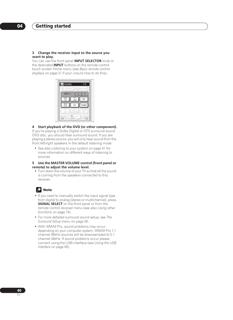 Getting started 04 | Pioneer VSX-AX10Ai-G User Manual | Page 40 / 110