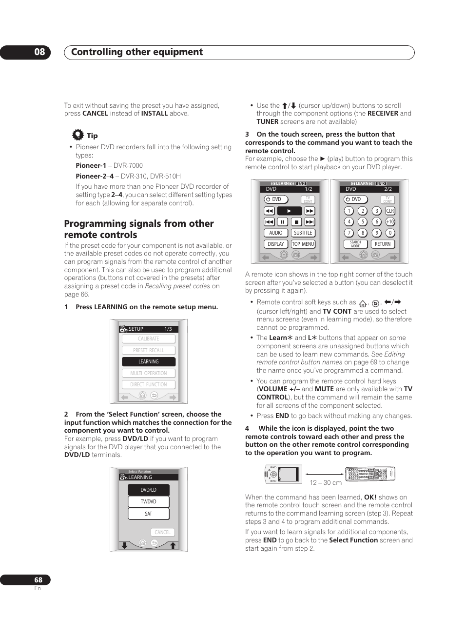 Programming signals from other remote controls, Controlling other equipment 08 | Pioneer VSX-AX10Ai-G User Manual | Page 68 / 110