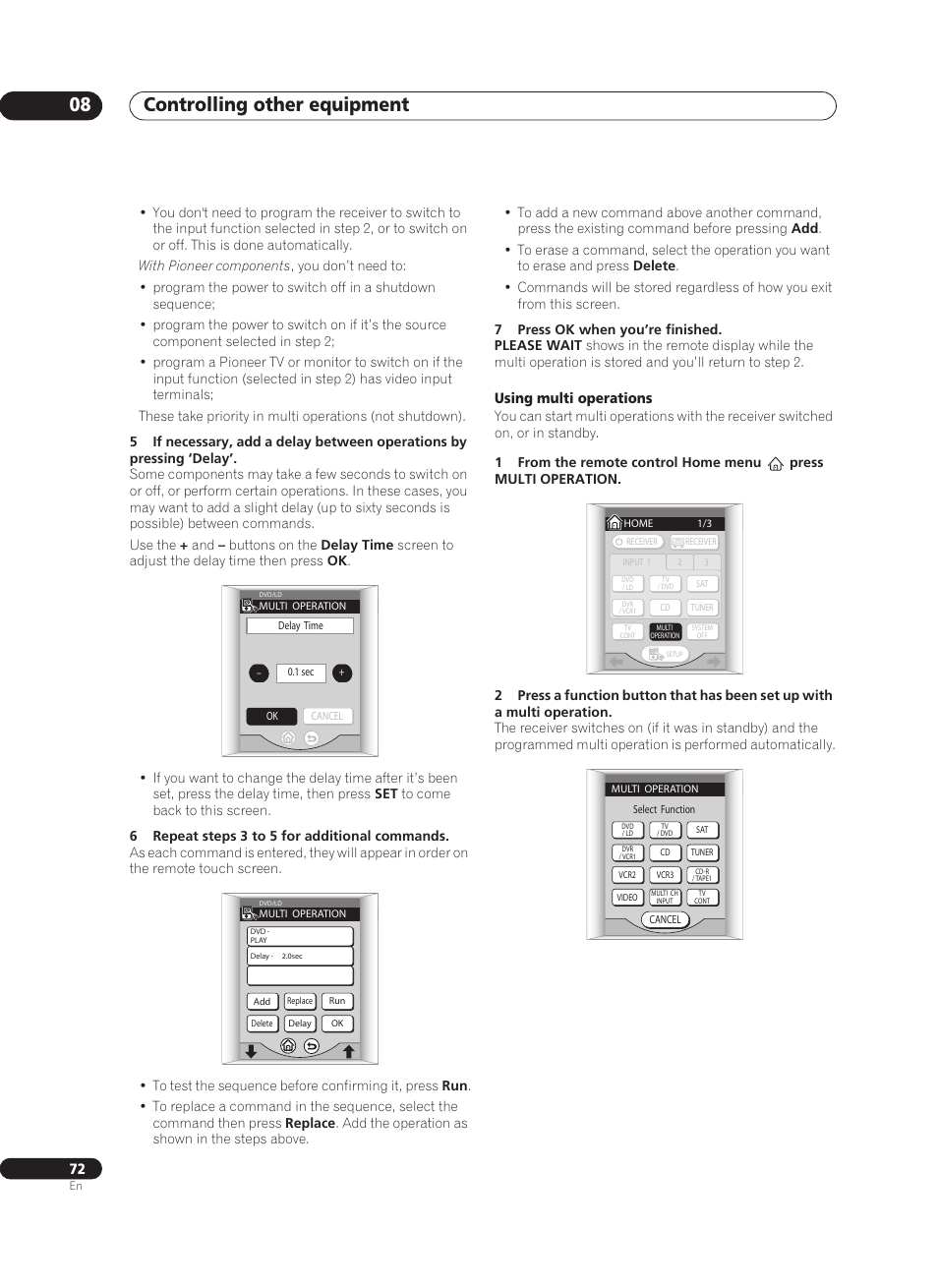 Controlling other equipment 08, Using multi operations | Pioneer VSX-AX10Ai-G User Manual | Page 72 / 110