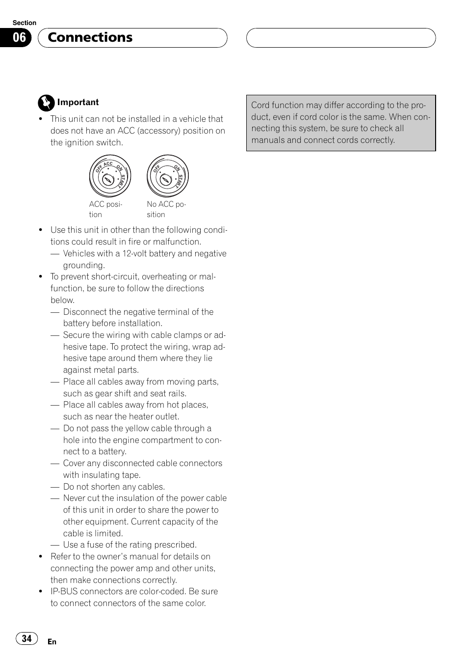 Connections | Pioneer CD-BTB200 User Manual | Page 34 / 121
