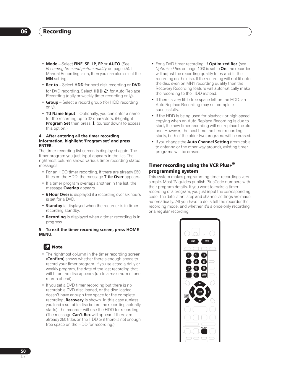 Recording 06 | Pioneer PRV-9200 User Manual | Page 50 / 124