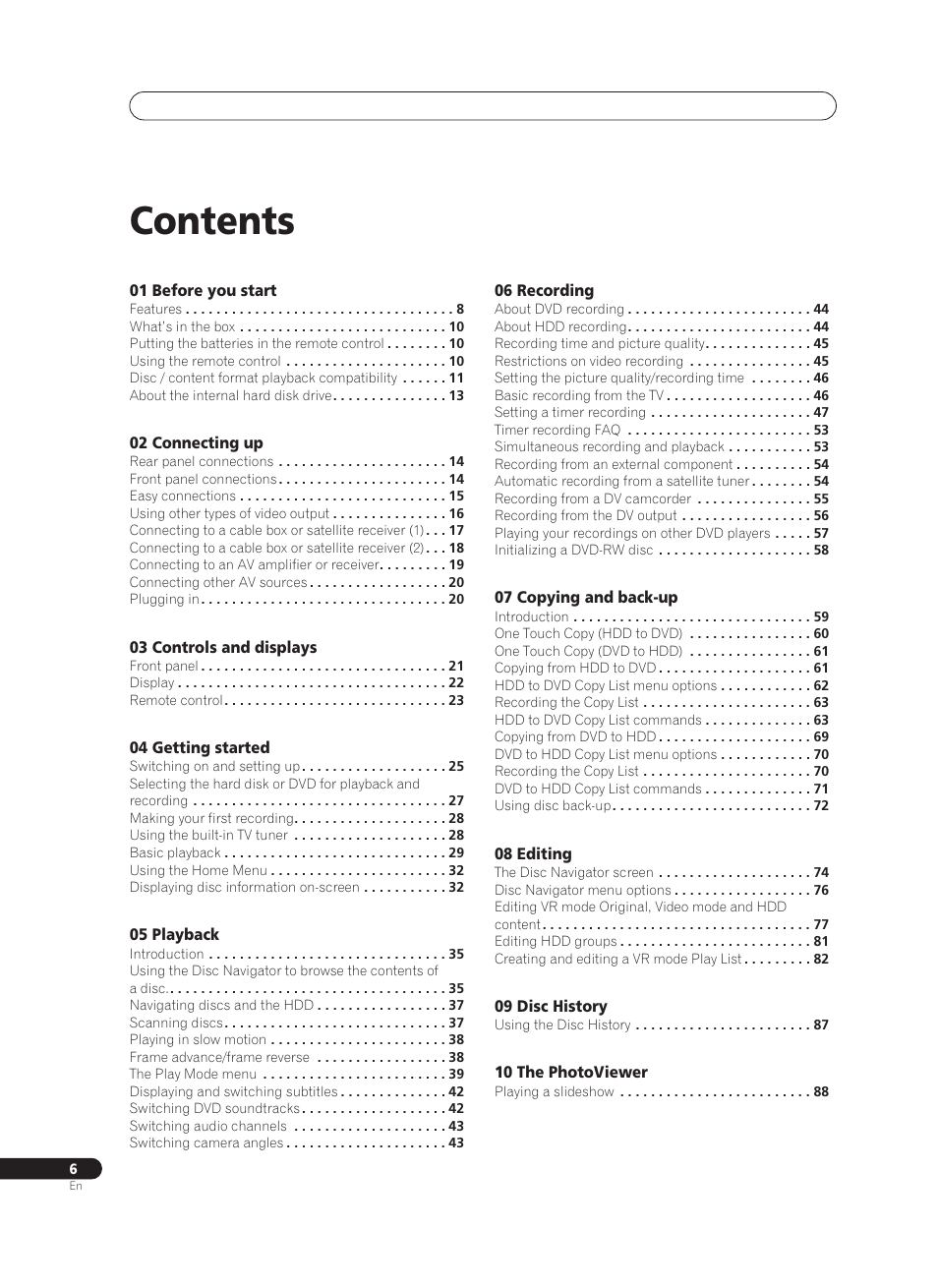 Pioneer PRV-9200 User Manual | Page 6 / 124
