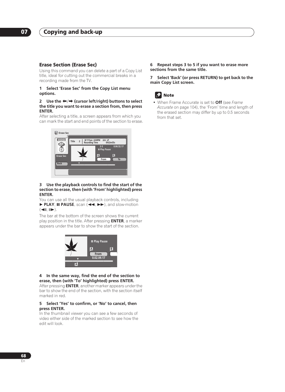 Copying and back-up 07 | Pioneer PRV-9200 User Manual | Page 68 / 124