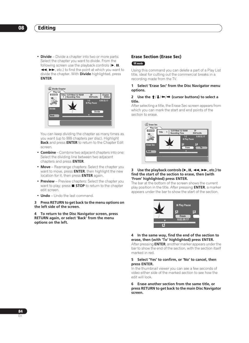 Editing 08 | Pioneer PRV-9200 User Manual | Page 84 / 124