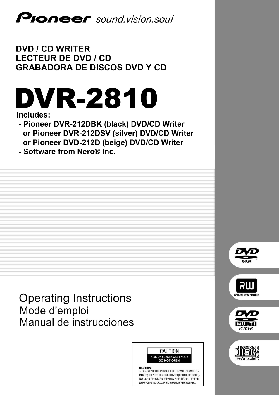 Pioneer DVR-2810 User Manual | 32 pages