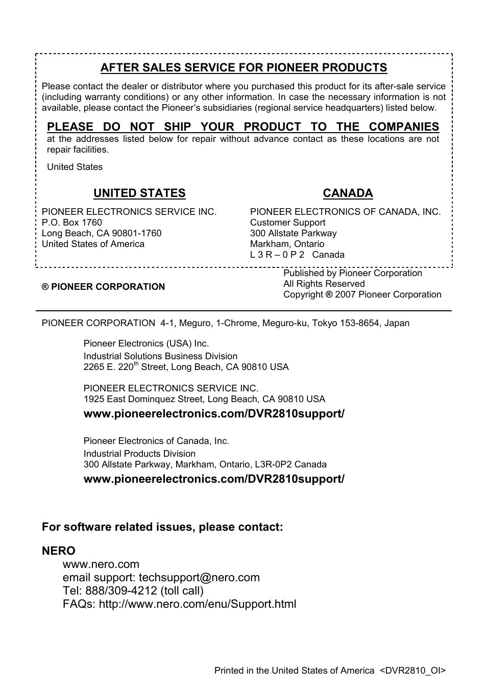 Pioneer DVR-2810 User Manual | Page 32 / 32