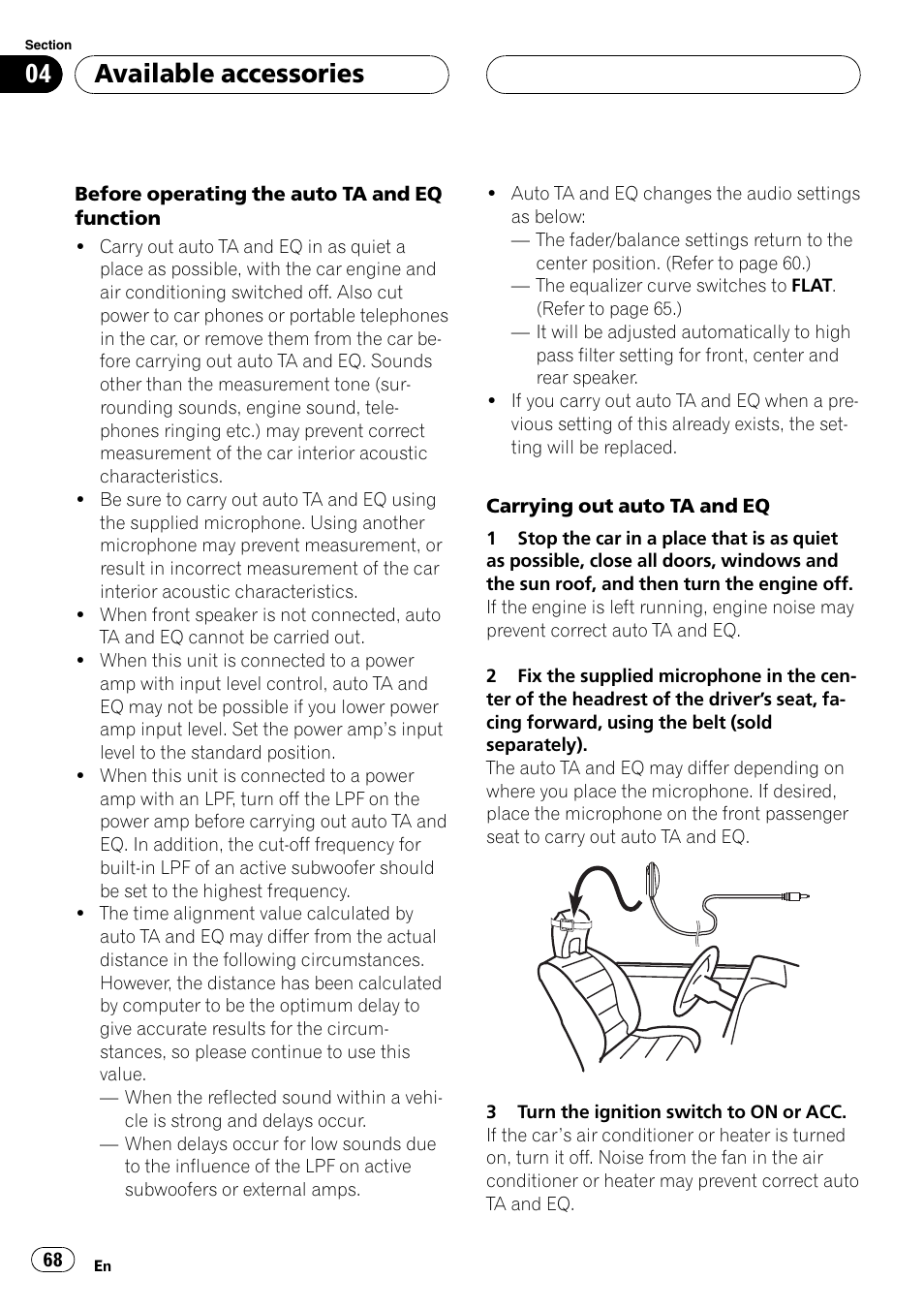 Available accessories | Pioneer AVH-P4900D User Manual | Page 68 / 85