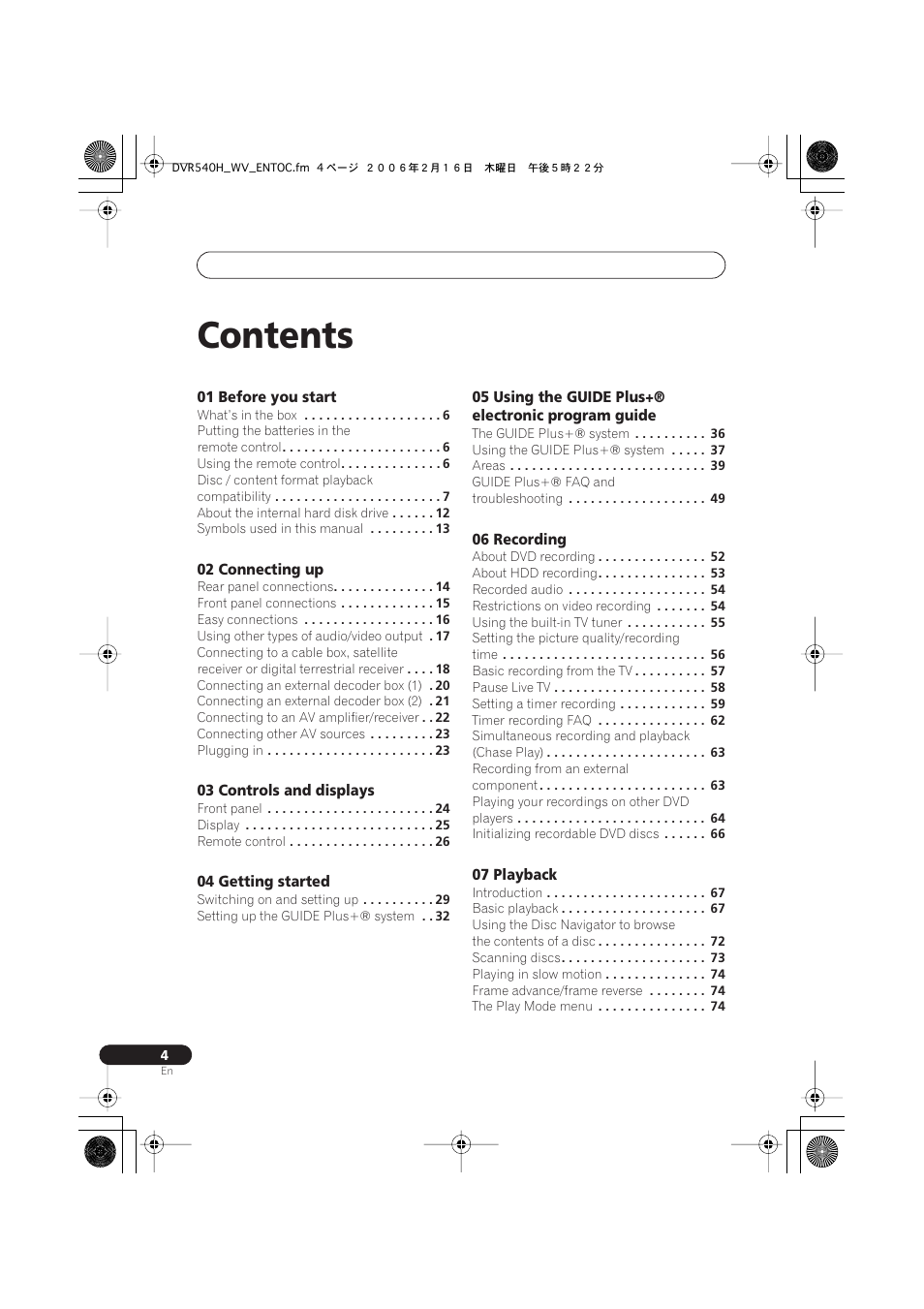 Pioneer DVR-440H-S User Manual | Page 4 / 144