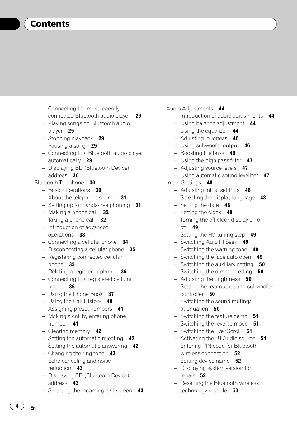 Pioneer DEH-P85BT User Manual | Page 4 / 144