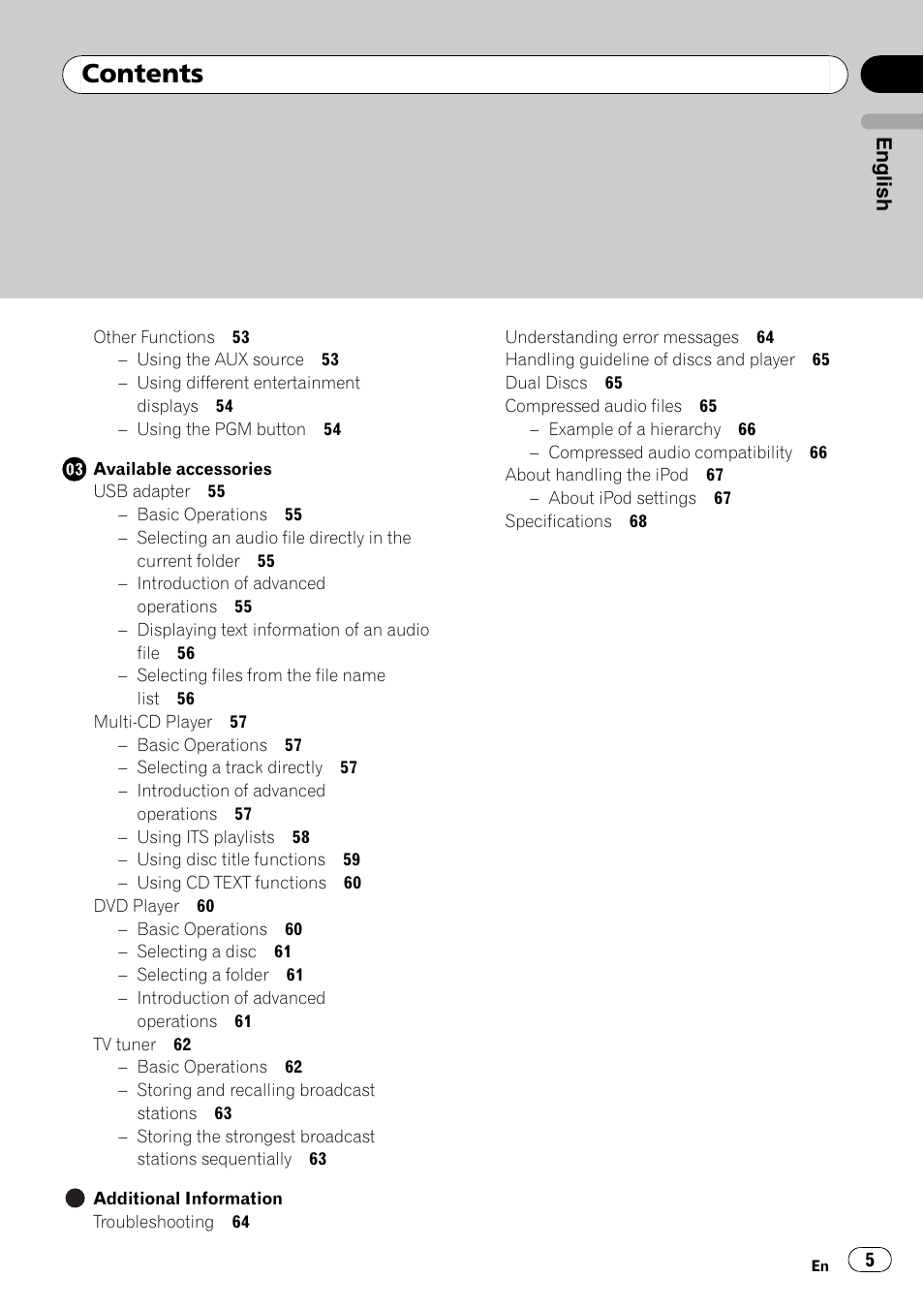 Pioneer DEH-P85BT User Manual | Page 5 / 144