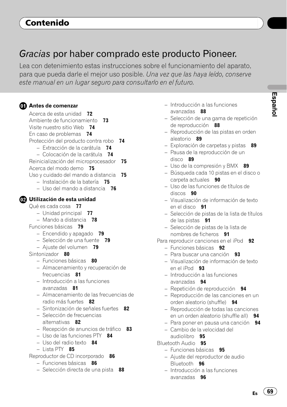Pioneer DEH-P85BT User Manual | Page 69 / 144