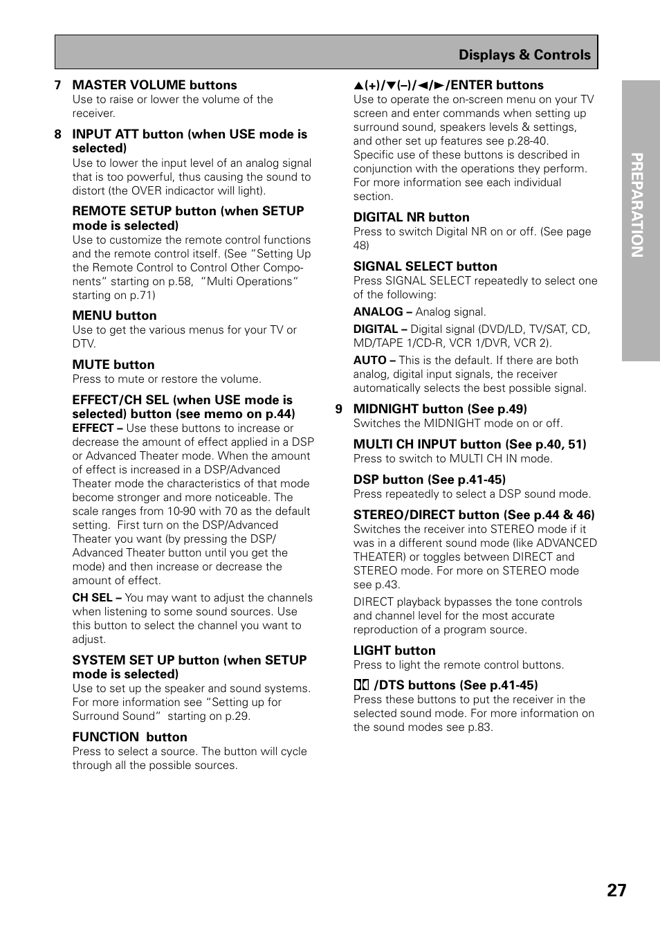 Prep ara tion | Pioneer VSX-D909S User Manual | Page 27 / 92