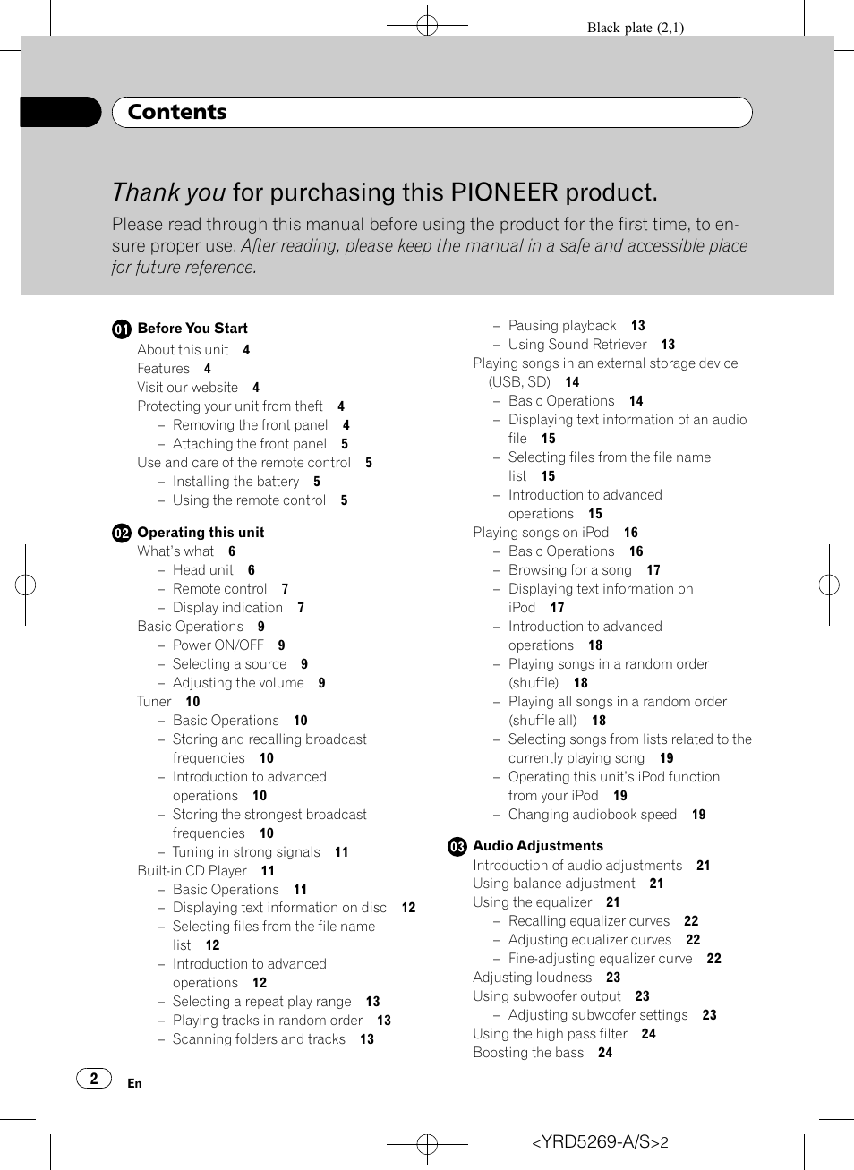 Pioneer Super Tuner III D DEH-3100UB User Manual | Page 2 / 112