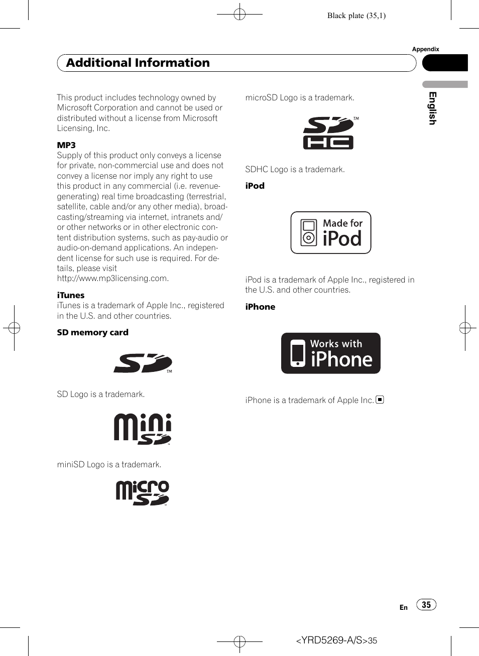 Additional information | Pioneer Super Tuner III D DEH-3100UB User Manual | Page 35 / 112