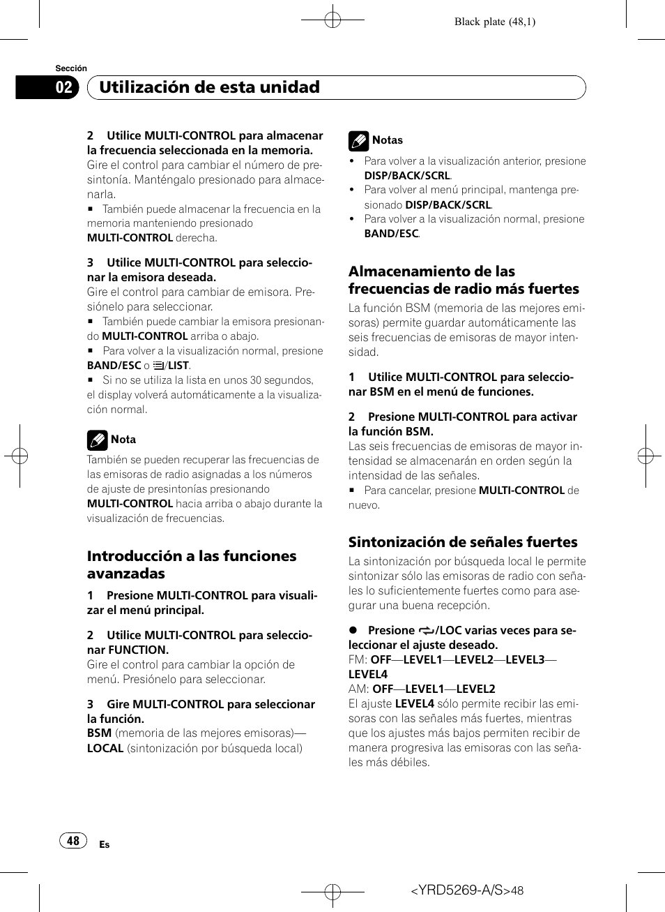 Introducción a las funciones, Avanzadas, Almacenamiento de las frecuencias de | Radio más fuertes, Sintonización de señales fuertes 48, Utilización de esta unidad, Introducción a las funciones avanzadas, Sintonización de señales fuertes | Pioneer Super Tuner III D DEH-3100UB User Manual | Page 48 / 112