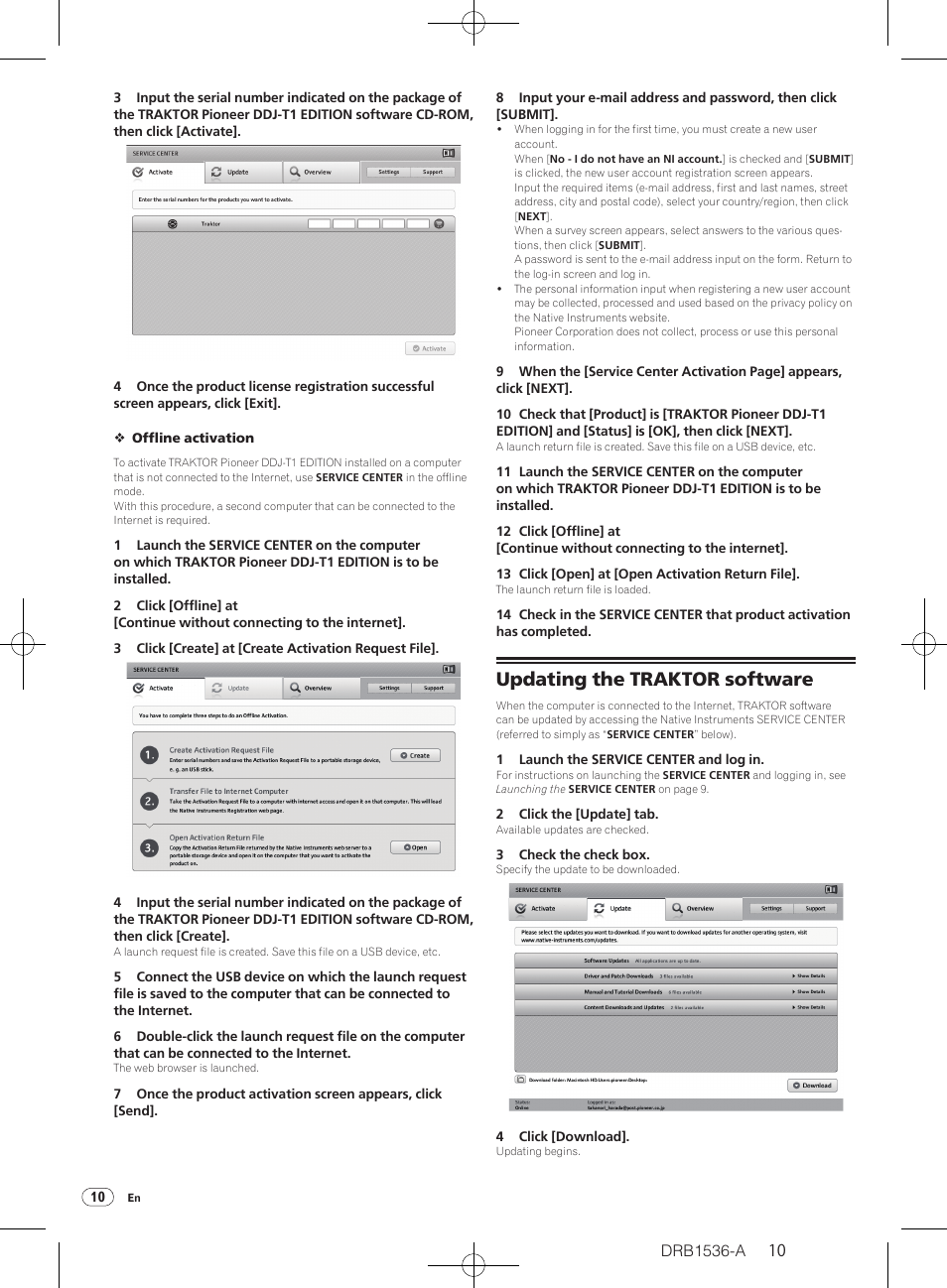 Updating the traktor software | Pioneer DDJ-T1 User Manual | Page 10 / 32