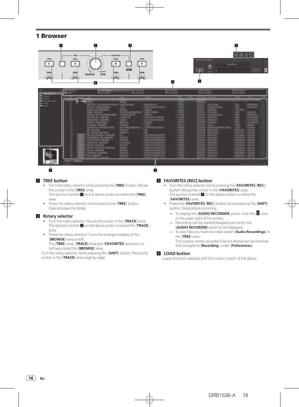 1 browser | Pioneer DDJ-T1 User Manual | Page 16 / 32