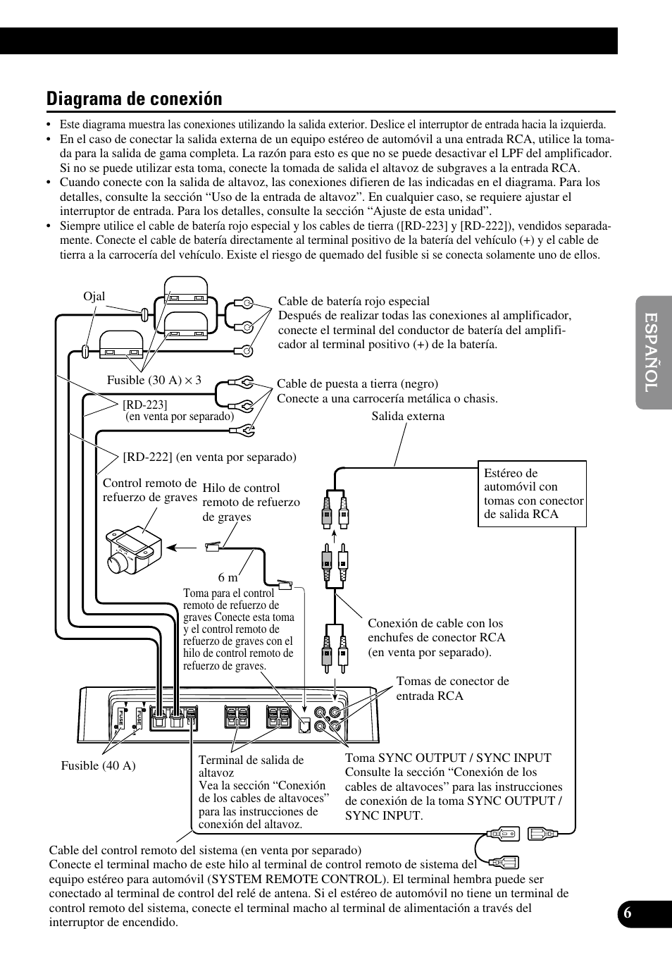 Diagrama de conexión | Pioneer PRS-D1000M User Manual | Page 39 / 50