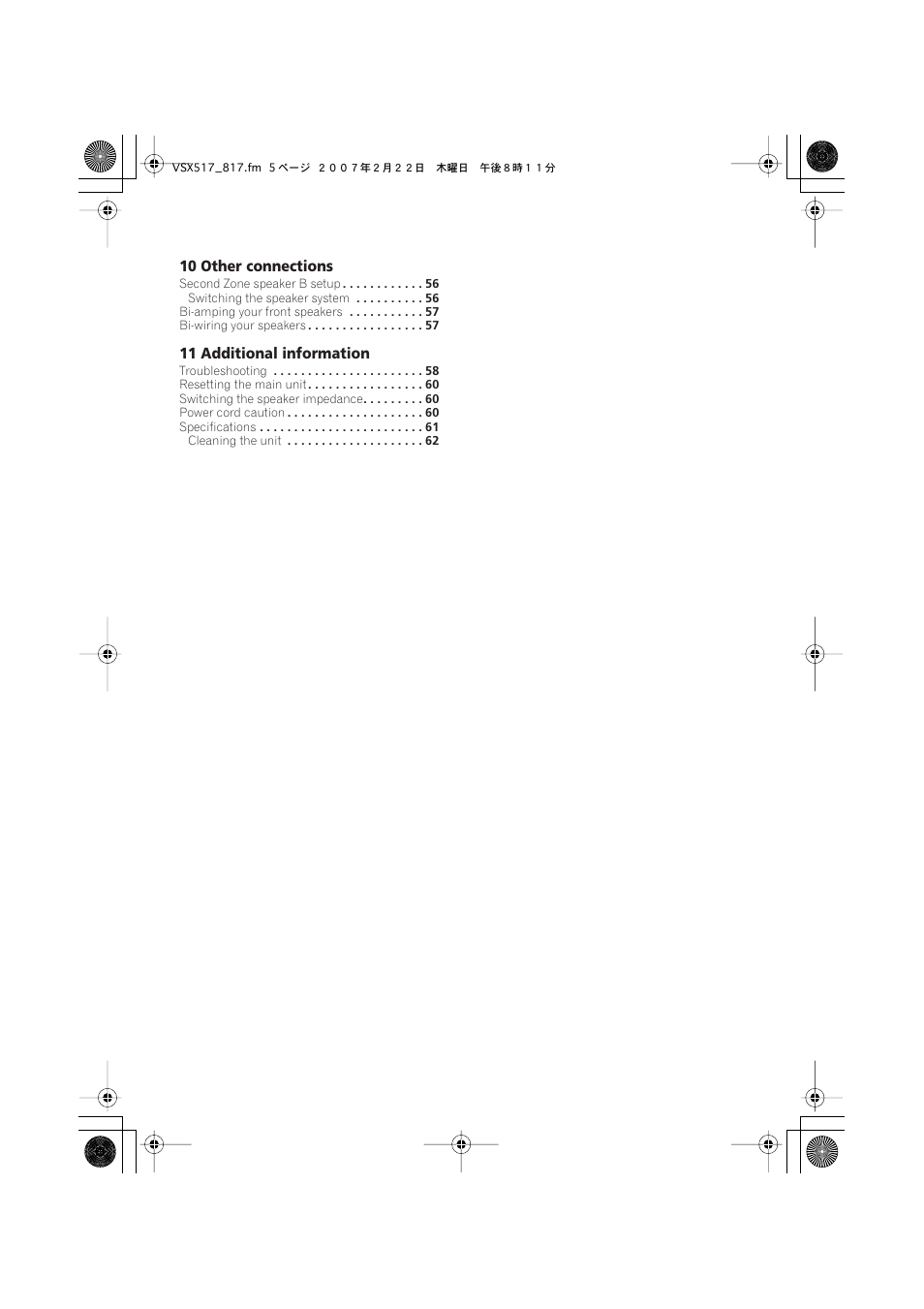 English italiano français, Nederlands, Español deutsch | Pioneer VSX-817-S/-K User Manual | Page 5 / 63