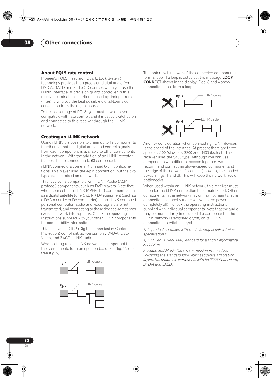 About pqls rate control creating an i.link network, Other connections 08 | Pioneer VSX-AX4AVi-G User Manual | Page 50 / 87