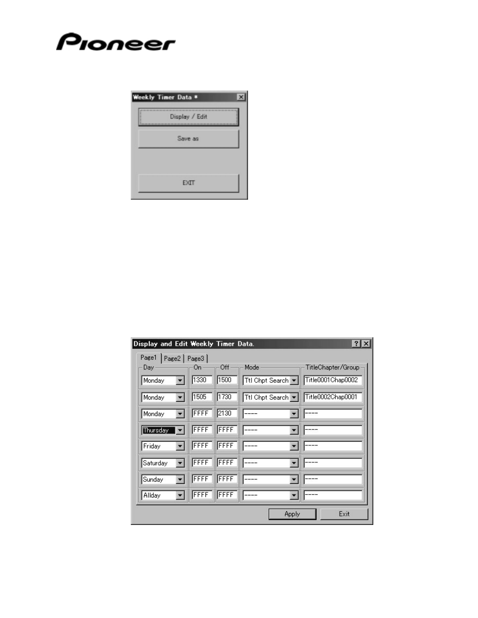 1 display/edit upload, Display/edit upload | Pioneer DataMan 2Serial Communication Tool for Pioneer Industrial DVD Video Player DVD-V7400 User Manual | Page 12 / 39