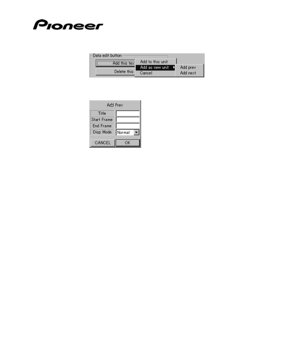 3 create new command stack data, Create new command stack data | Pioneer DataMan 2Serial Communication Tool for Pioneer Industrial DVD Video Player DVD-V7400 User Manual | Page 24 / 39