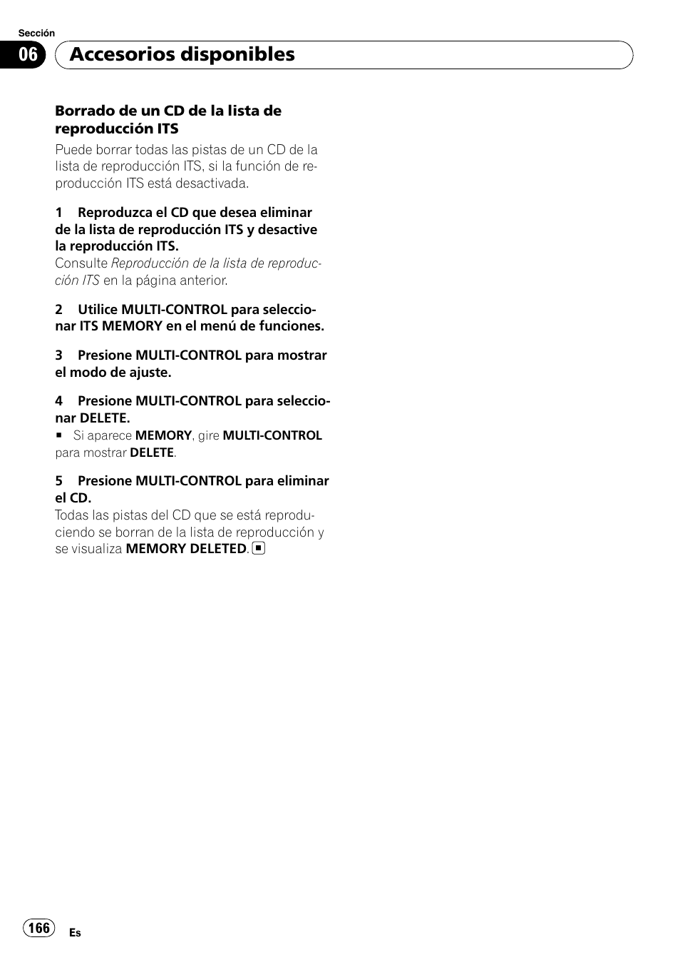 Accesorios disponibles | Pioneer DEH-P3100UB User Manual | Page 166 / 177