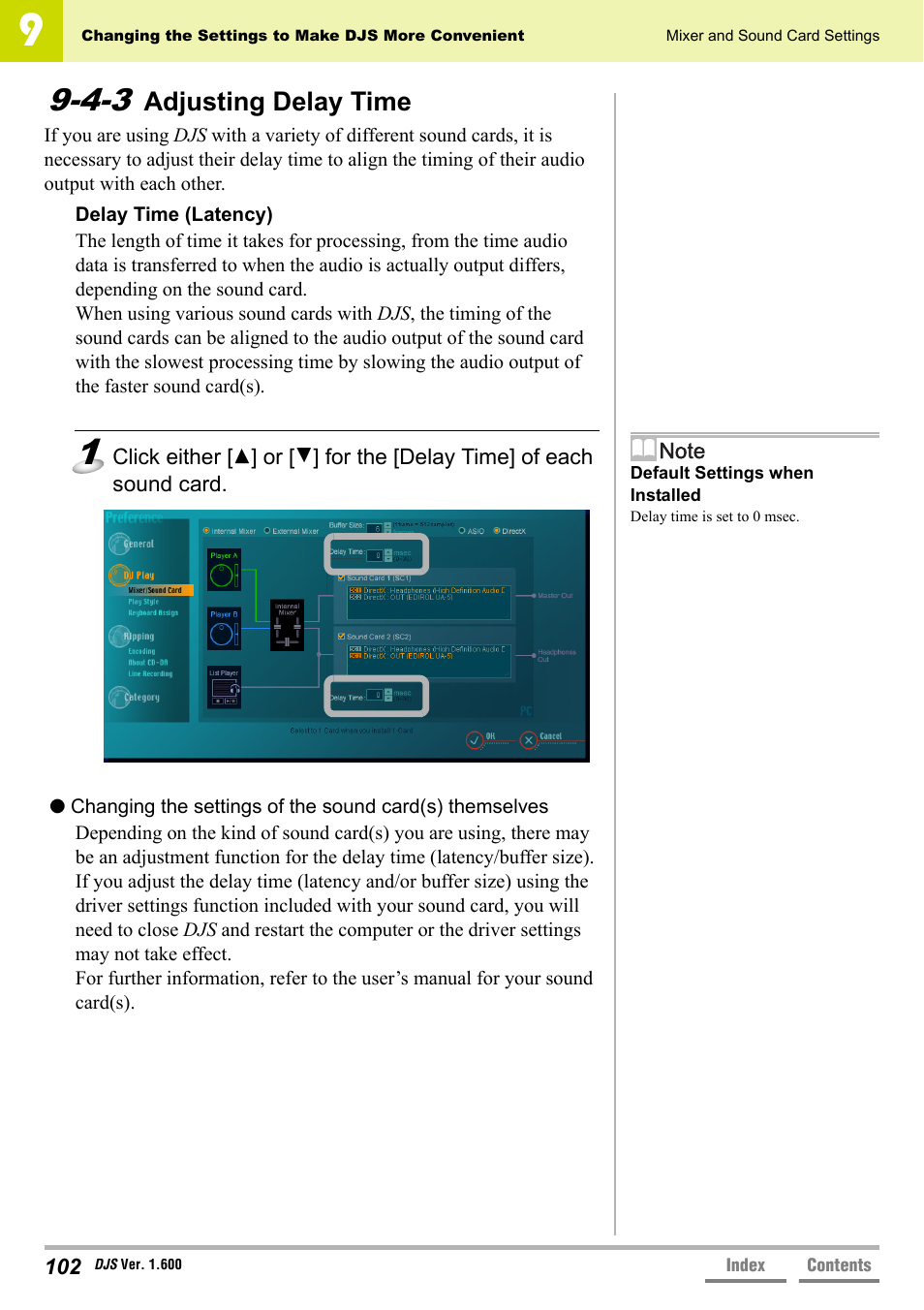 4-3 adjusting delay time, Adjusting delay time, 4-3 adjusting delay time’ p.102 | Pioneer SVJ-DL01 User Manual | Page 102 / 156