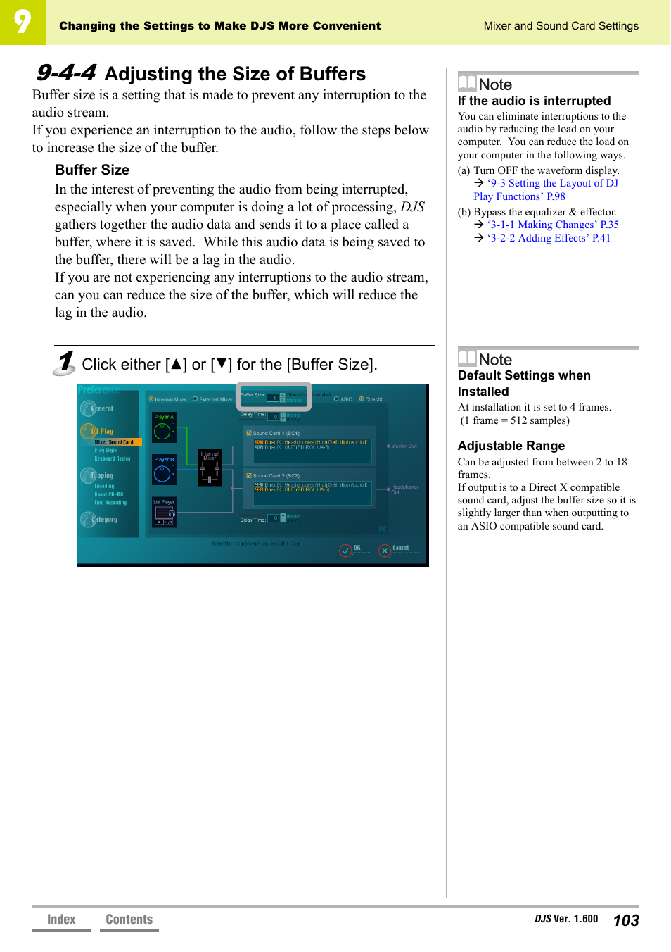 4-4 adjusting the size of buffers, Adjusting the size of buffers, P.103 | Pioneer SVJ-DL01 User Manual | Page 103 / 156