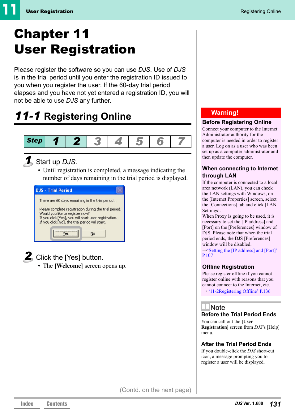 Chapter 11 user registration, 1 registering online, Chapter 11 user registration’ p.131 | P.131, Registering online | Pioneer SVJ-DL01 User Manual | Page 131 / 156