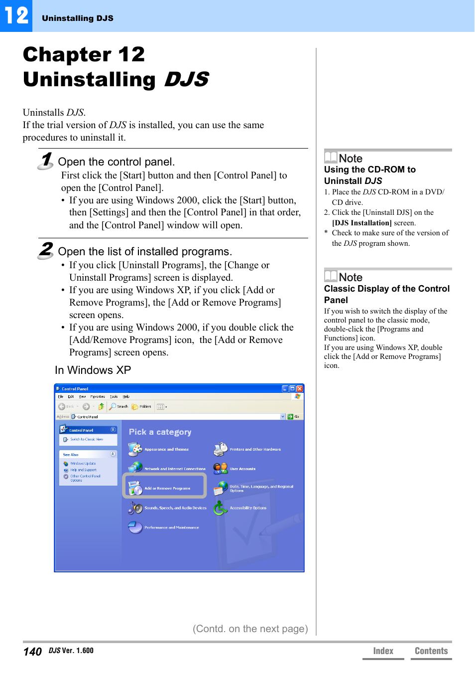 Chapter 12 uninstalling djs, Chapter 12 uninstalling dj, Chapter 12 uninstalling | Pioneer SVJ-DL01 User Manual | Page 140 / 156