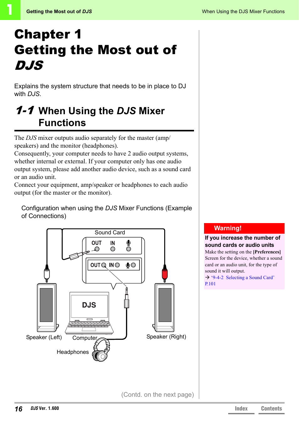 Chapter 1 getting the most out of djs, 1 when using the djs mixer functions, Chapter 1 getting the most out of dj | When using the, Chapter 1 getting the most out of, When using the djs mixer functions | Pioneer SVJ-DL01 User Manual | Page 16 / 156